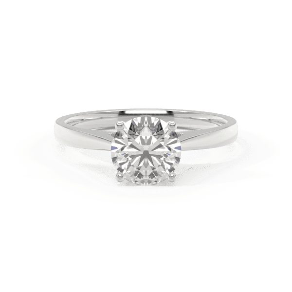Bague Solitaire En Argent Sterling 925 Avec Diamant Brut Gris/blanc De 2,05 Carats - Taille 7.5